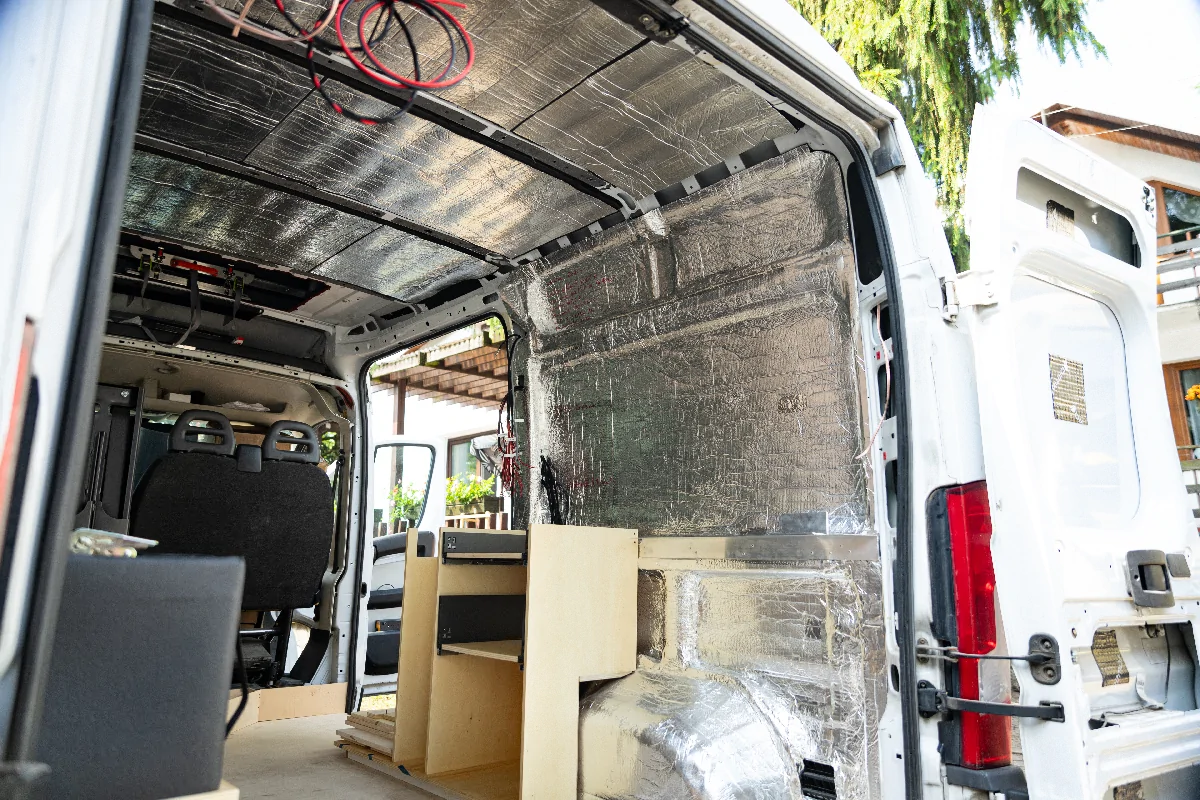 Zestaw do izolacji i ocieplenia kampera, vana lub busa – mata termoizolacyjna i akustyczna 1 m² – komfort, cisza i ciepło w podróży