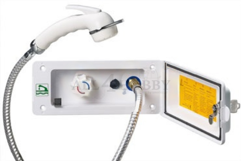 Przyłącze prysznica zewnętrznego Reich z blokadą białe