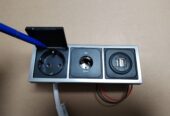 Gniazdko potrójne Kamper Przyczepa kempingowa 230V/12V/USB Komplet jak na zdjęciu z ramką montażową