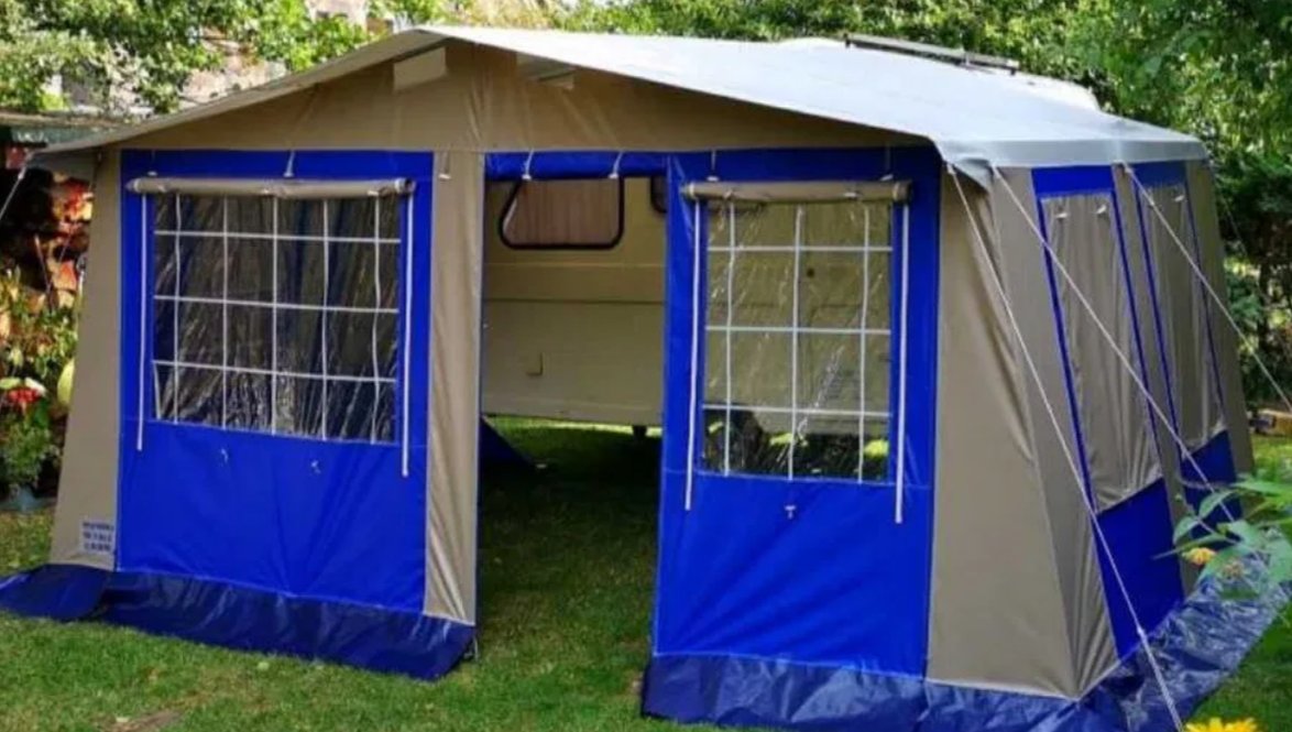 Nowy przedsionek do przyczepy Niewiadów n126 e/d powiększony 4,2×2,5m