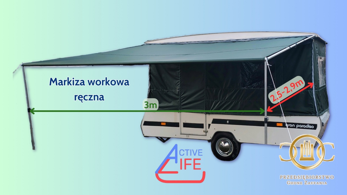 Markiza workowa ręczna do przyczep kempingowych dł. 3m Active Life